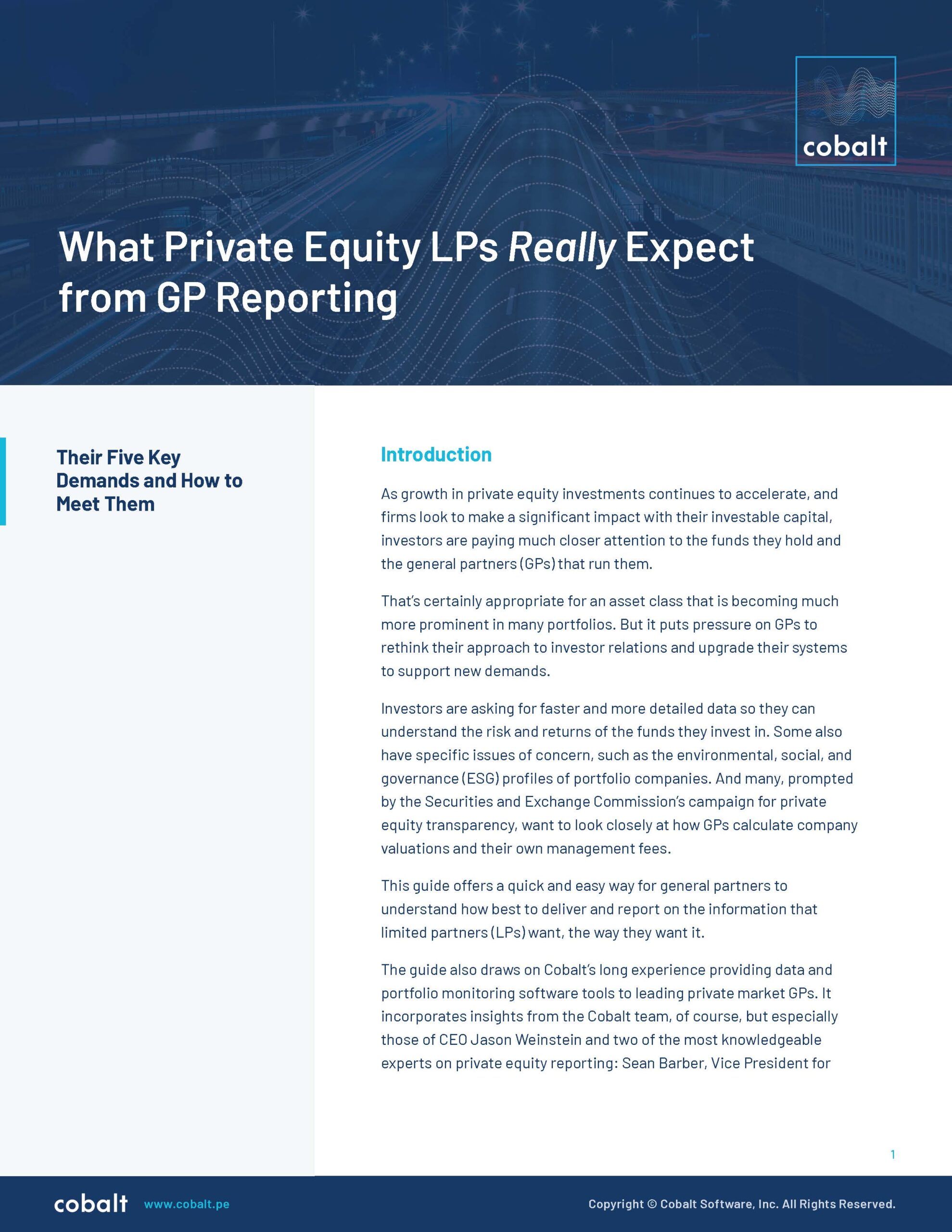 What Private Equity LPs Really Expect from GP Reporting Cobalt